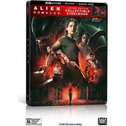 Limited Edition Steelbook of Alien: Romulus 4K UHD, Blu-ray, and Digital.