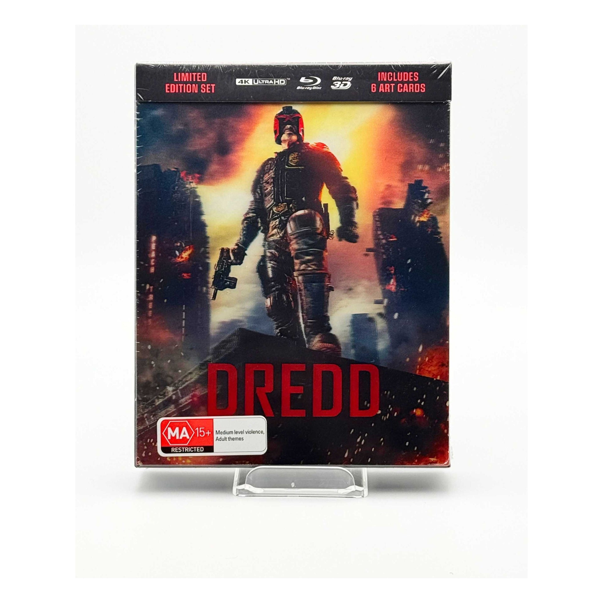 Dredd 4K+ Blu-ray + Blu-ray 3D Limited Edition with Lenticular Cover and Art Cards live front cover image