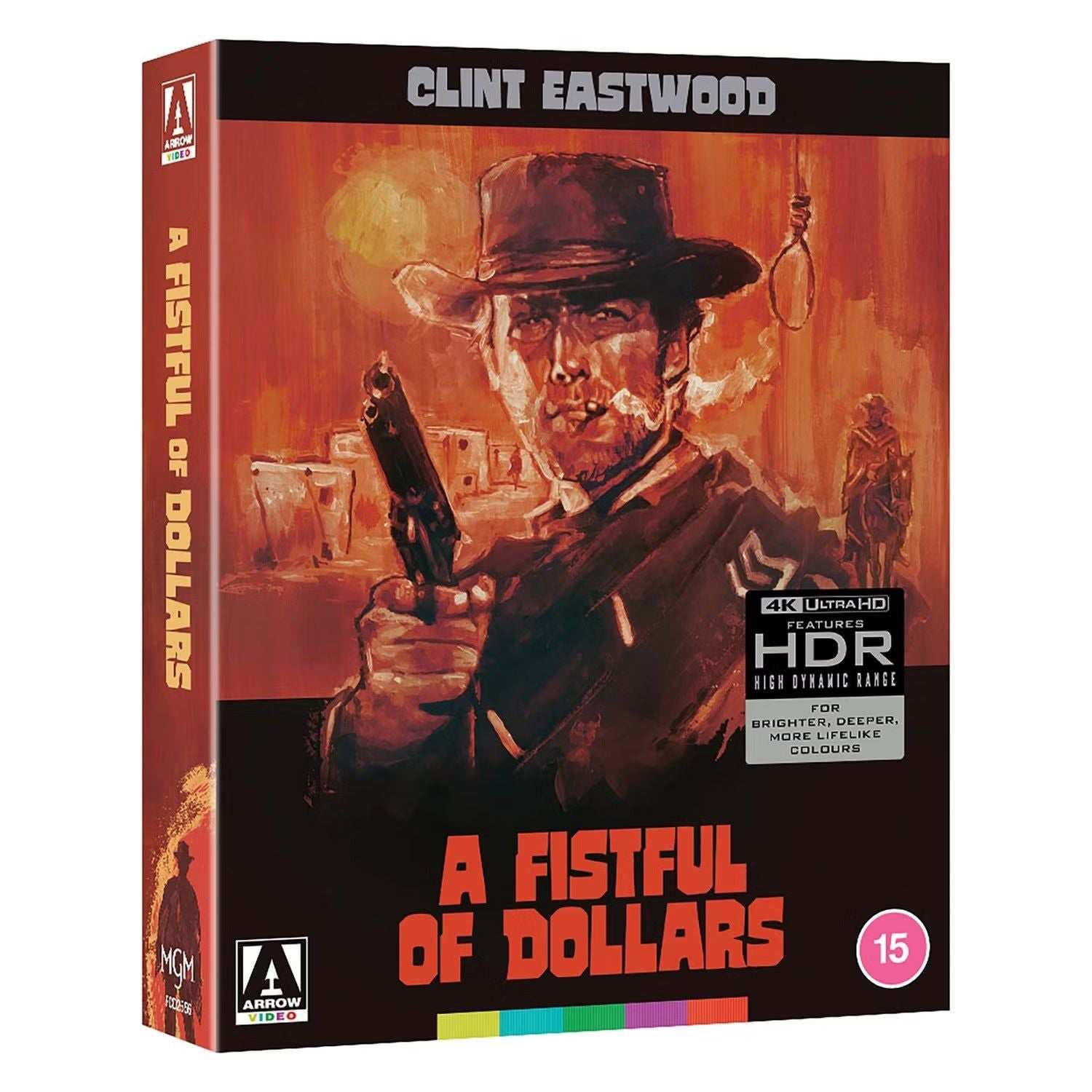 PRE-ORDER: A Fistful of Dollars Limited Edition 4K UHD Blu-Ray with extras, featuring Clint Eastwood artwork.