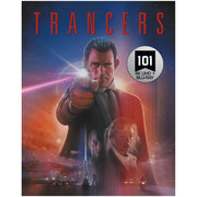 PRE-ORDER: Trancers Limited Edition 4K Ultra HD + Blu-Ray w/ Slipcover and Booklet, featuring artwork and labeled as 101 Films.