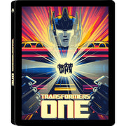 Transformers One 4K Blu-Ray Digital Limited Edition Steelbook with vibrant artwork of Optimus Prime.