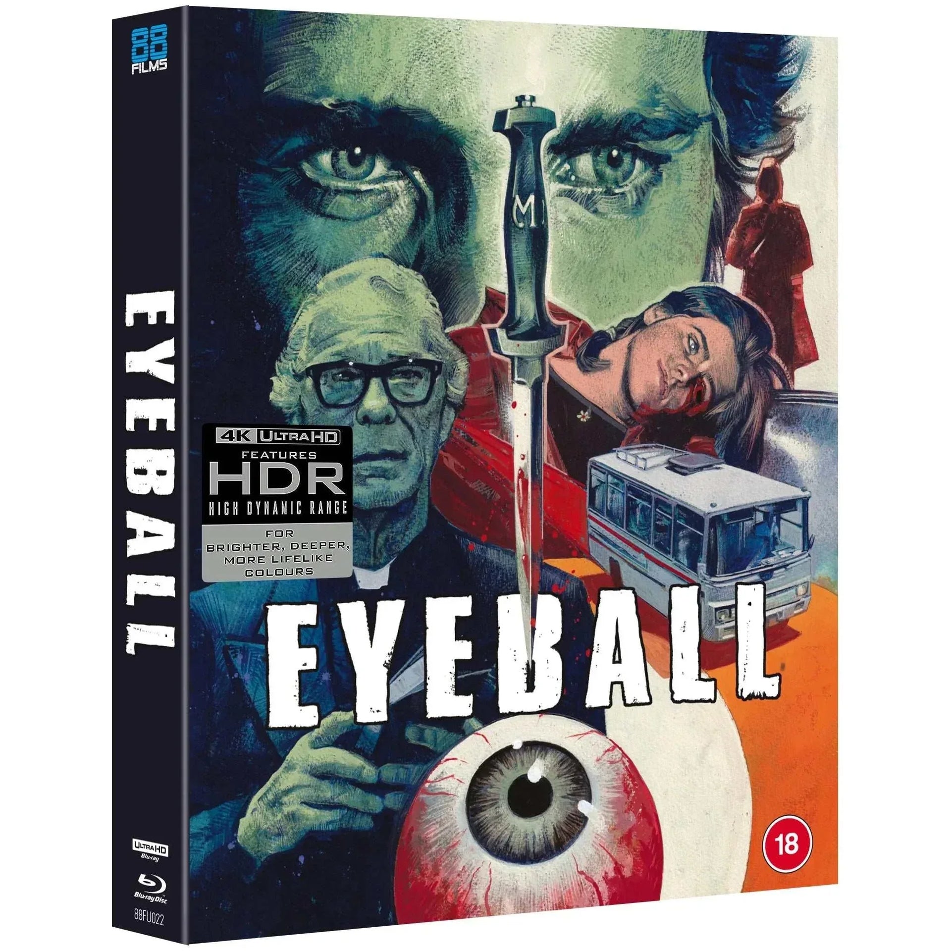 Eyeball Deluxe Limited Edition 4K Ultra HD Blu-Ray with slipcase and extras, horror thriller with art by Graham Humphreys.