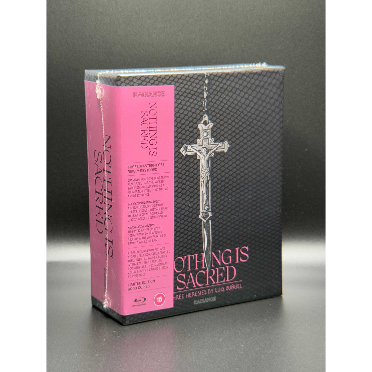 Limited edition Blu-Ray box set "Nothing Is Sacred" by Luis Buñuel with special features and restorations.