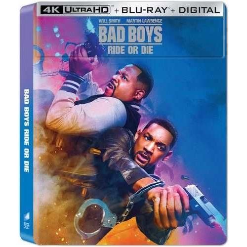 Bad Boys: Ride or Die 4K UHD + Blu-Ray Limited Edition Steelbook with action-packed artwork.