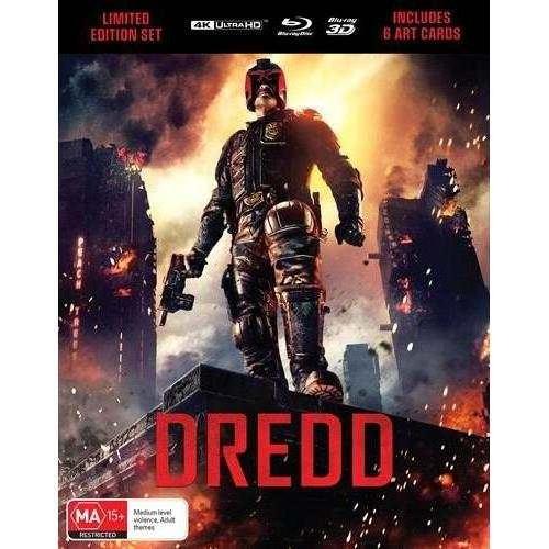 Dredd 4K+ Blu-ray + Blu-ray 3D Limited Edition front cover