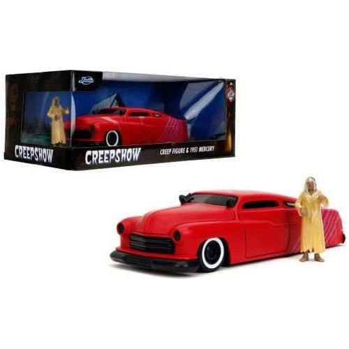 Jada Toys - 1:24 Hollywood Rides Creepshow - '51 Mercury with Creep image of packaged and unpackaged car and figure