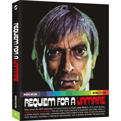 Requiem For a Vampire 4K UHD Limited Edition w/ Slipcase, vampire genre film by Jean Rollin, HDR restoration, exclusive features.