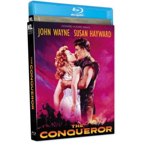 The Conqueror Blu-Ray with slipcover featuring John Wayne and Susan Hayward.