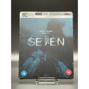 Se7en (aka Seven) Limited Steelbook 4K UHD Blu-Ray featuring Brad Pitt and Morgan Freeman.