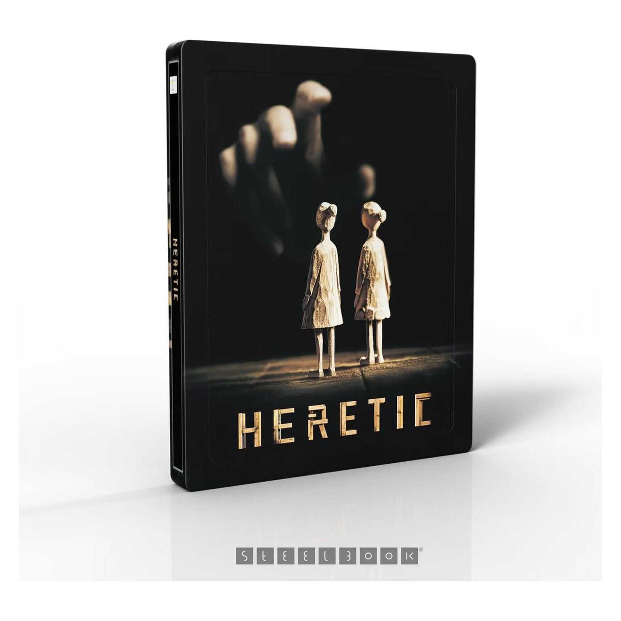 Heretic Limited Edition Steelbook 4K UHD Blu-Ray with unique UK design.