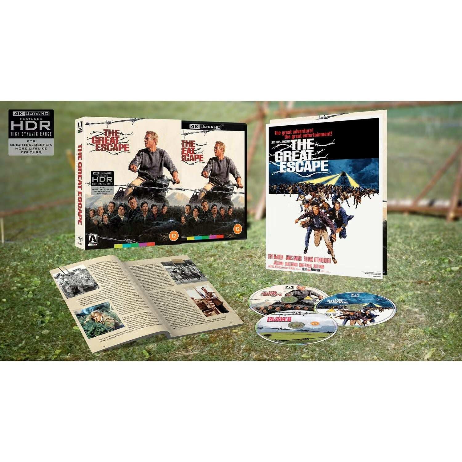 The Great Escape Limited Edition 4K Ultra HD set with slipcover and extras, featuring movie poster art and additional content.