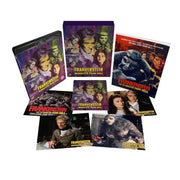 Frankenstein and the Monster From Hell Limited Edition Blu-Ray set with rigid slipcase, book, and art cards.