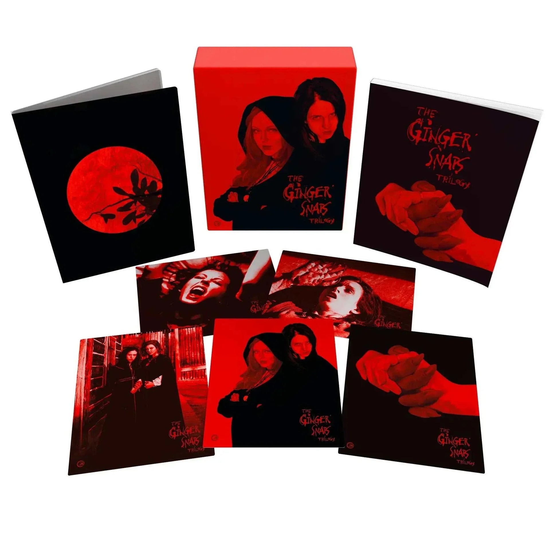 Ginger Snaps Trilogy Limited Edition Blu-Ray with slipcase and extras, featuring new artwork and collector items.