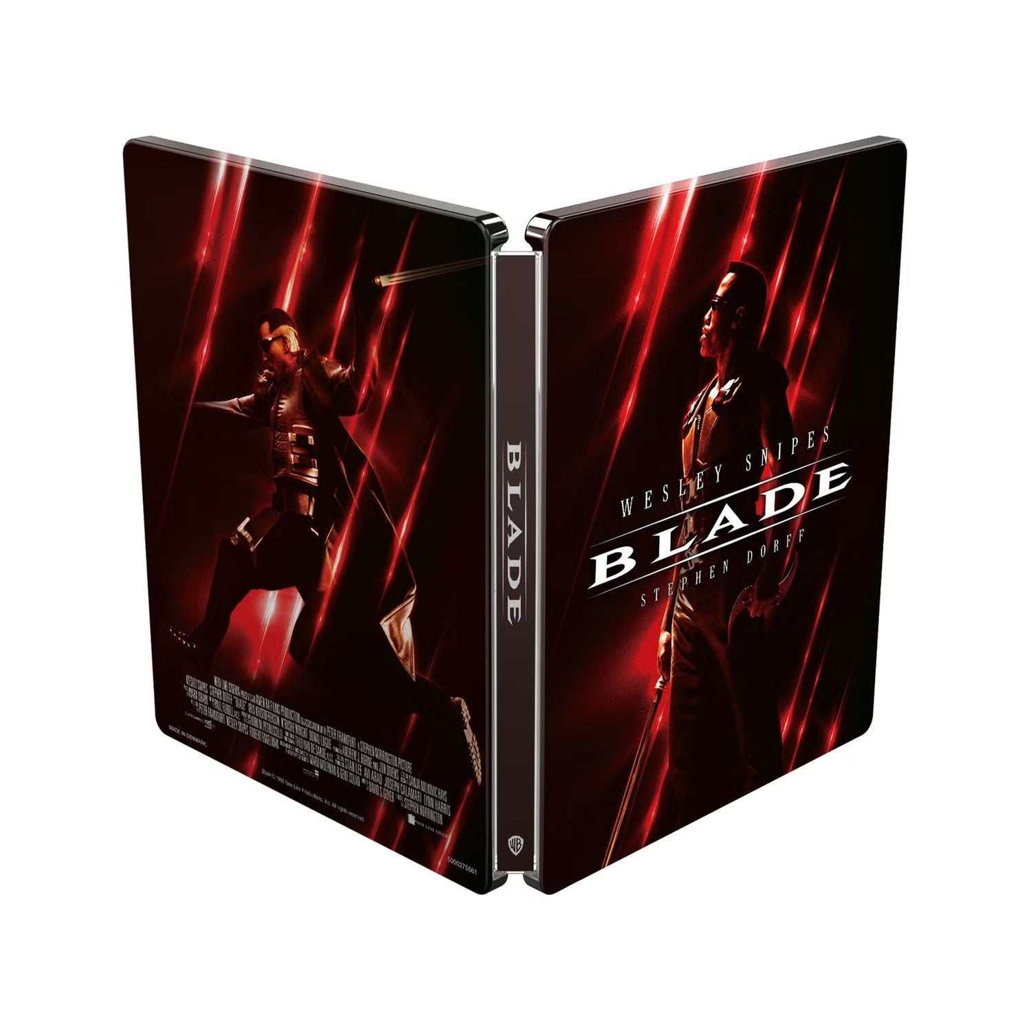 Blade Limited Edition Steelbook 4K Ultra HD and Blu-Ray packaging with Wesley Snipes depicted as Blade.