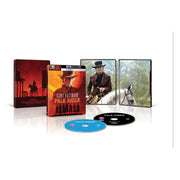 PRE-ORDER Pale Rider Limited Edition UK Steelbook 4K Ultra HD Blu-Ray set with Clint Eastwood artwork.