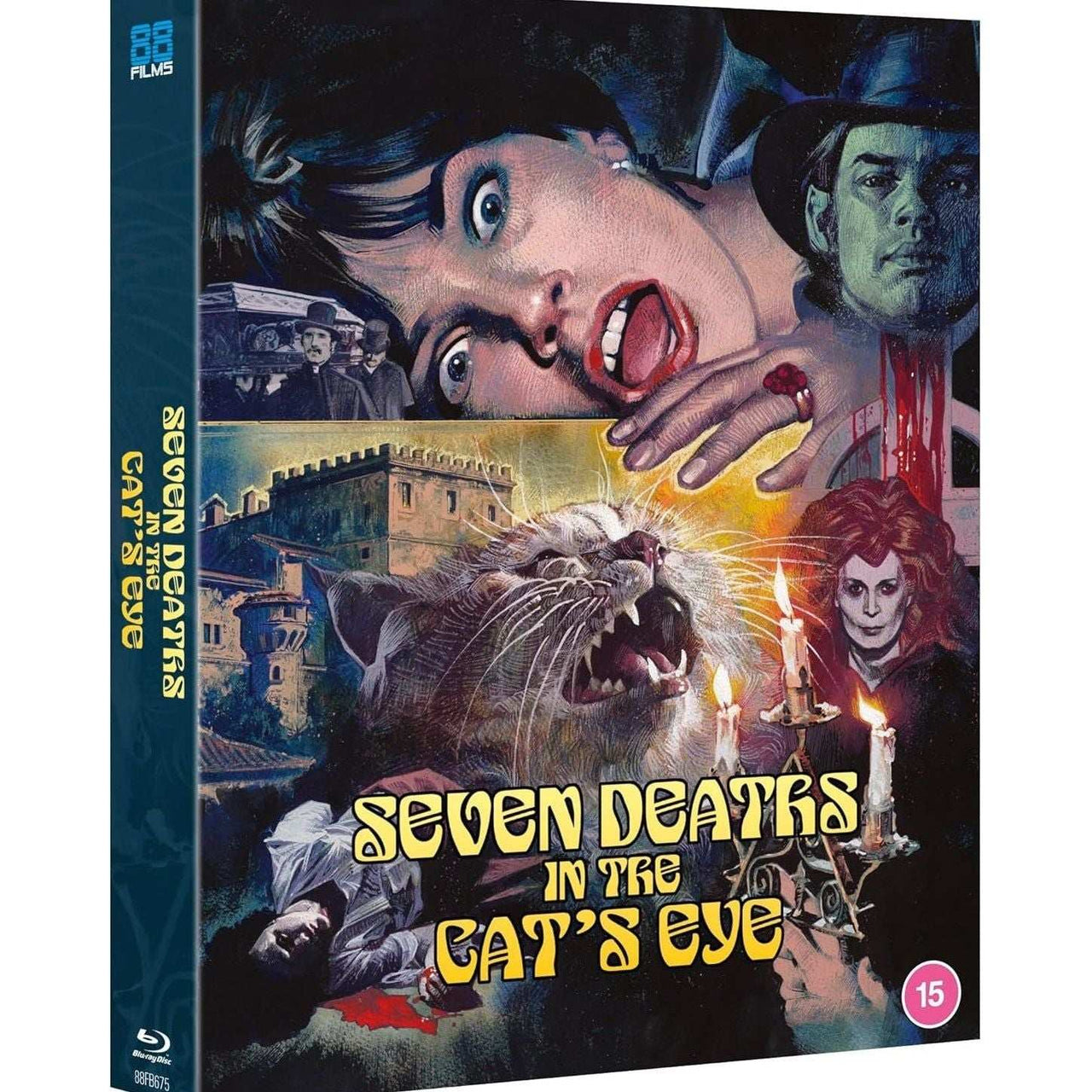 Seven Deaths In The Cat's Eye Limited Deluxe Collectors Edition Blu-Ray cover art featuring gothic and vampire themes.