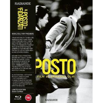 Limited Edition Blu-Ray cover of "Il posto / I fidanzati" by Ermanno Olmi, featuring restored films with special features.