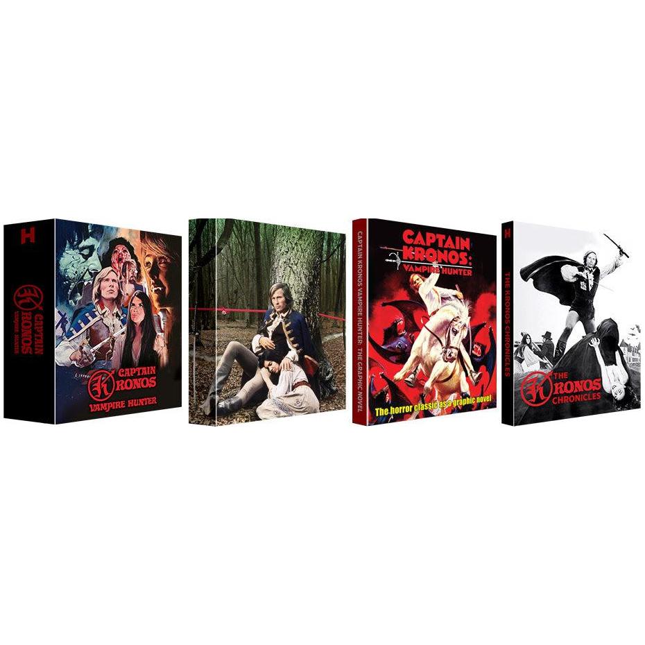 Captain Kronos - Vampire Hunter Limited Collectors Edition 4K UHD + Blu-Ray Digipak set with vibrant cover art.