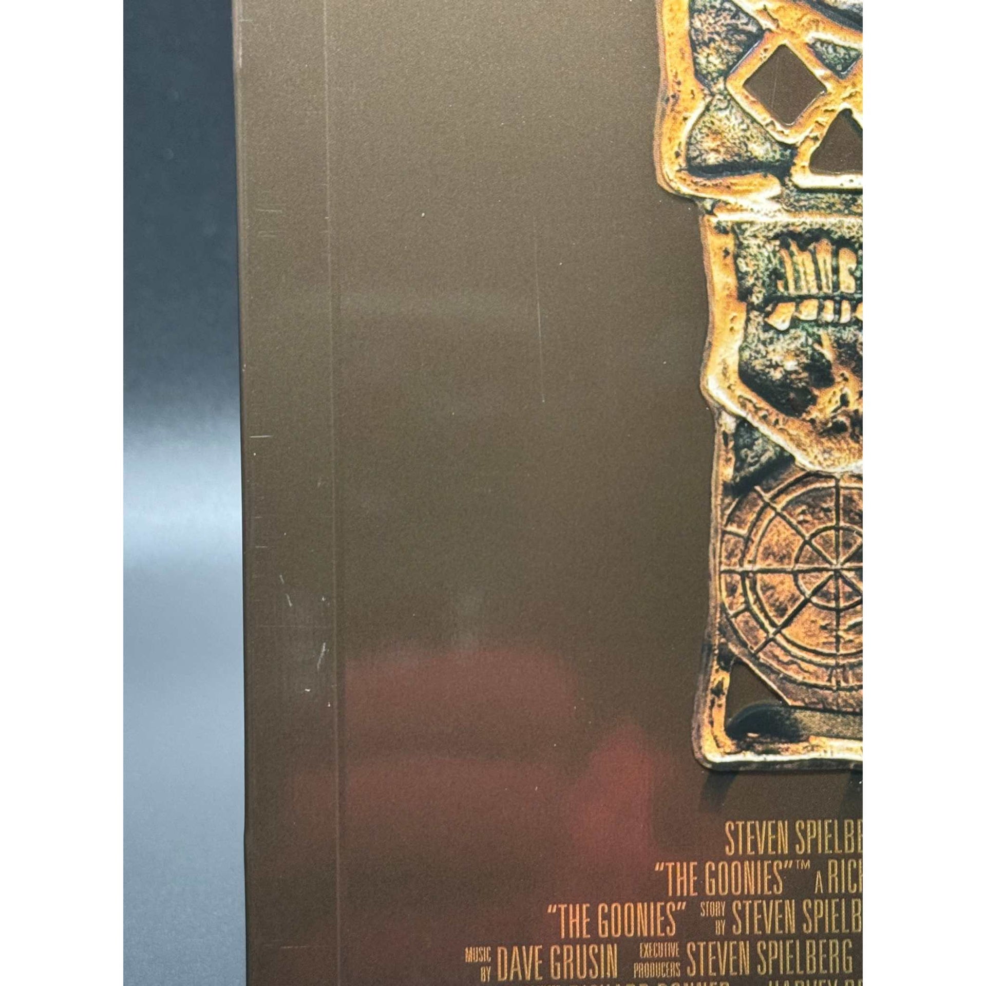 The Goonies 35th Anniversary 4K UHD Blu-Ray Limited Edition Steelbook with minor back scratches.