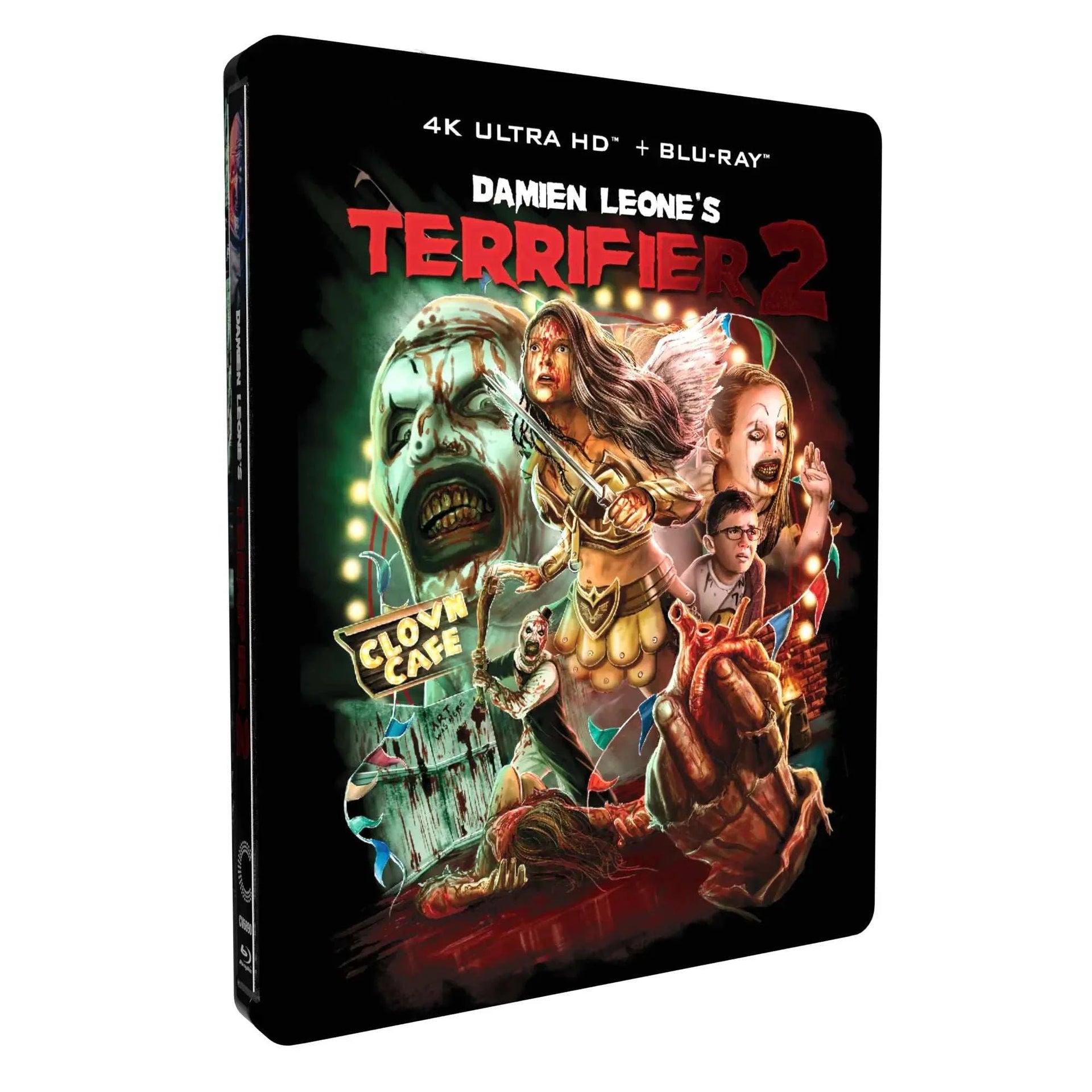 Terrifier 2 4K UHD Blu-Ray Steelbook featuring Art the Clown.