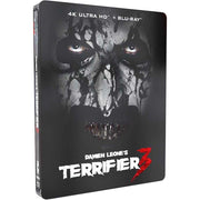 Terrifier 3 Collector's Edition Steelbook 4K UHD + Blu-Ray cover featuring Art the Clown.