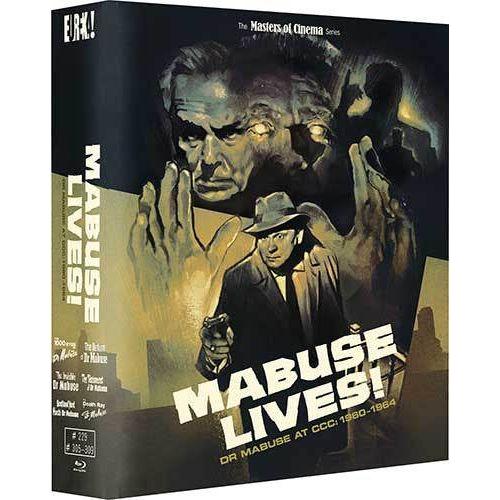 Limited Edition Blu-Ray Box Set for "Mabuse Lives - Dr Mabuse At CCC 1960 to 1964" featuring new artwork, available for pre-order.