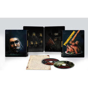 Thanksgiving 4K UHD + Blu-Ray + Digital Limited Edition Steelbook packaging image, front and back cover, inside art, discs, and card