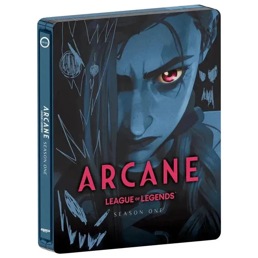 Arcane League of Legends Season One 4K UHD Steelbook with Jinx-themed design.