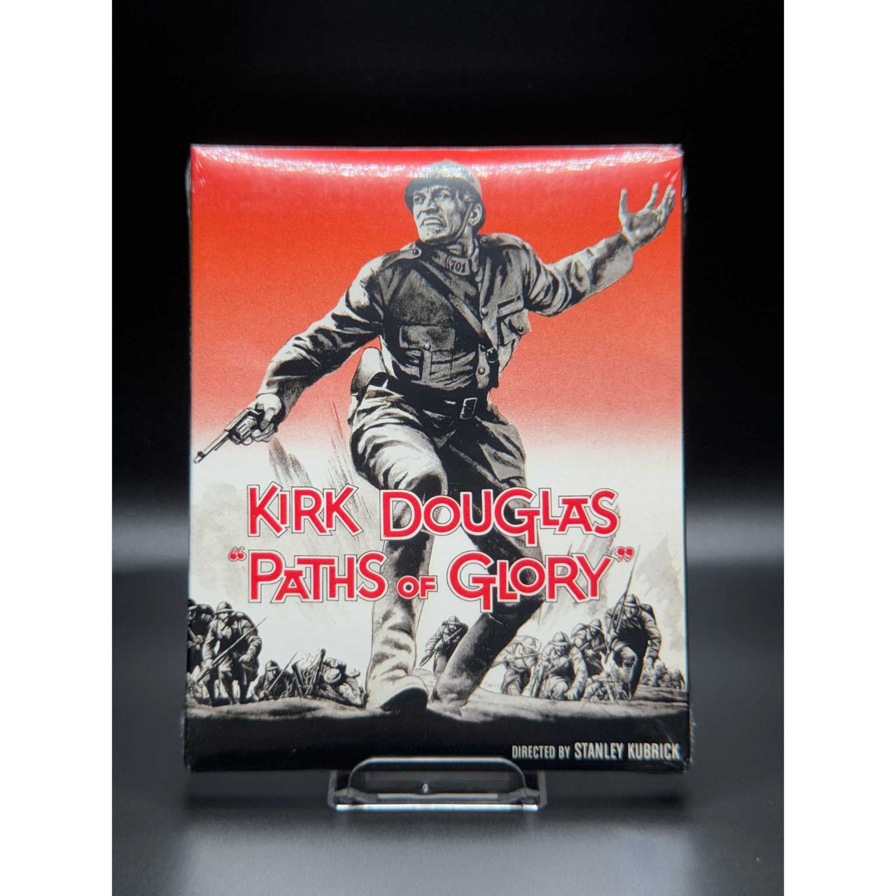 Paths of Glory 4K UHD with slipcover featuring Kirk Douglas as Colonel Dax in World War I drama.