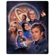 Galaxy Quest Limited Edition Steelbook Collectors Edition 4K Ultra HD + Blu-Ray cover featuring main cast and spaceship.