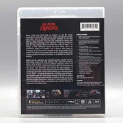 Vinegar Syndrome Blood Tracks Blu-Ray back cover with slipcover and special features list.