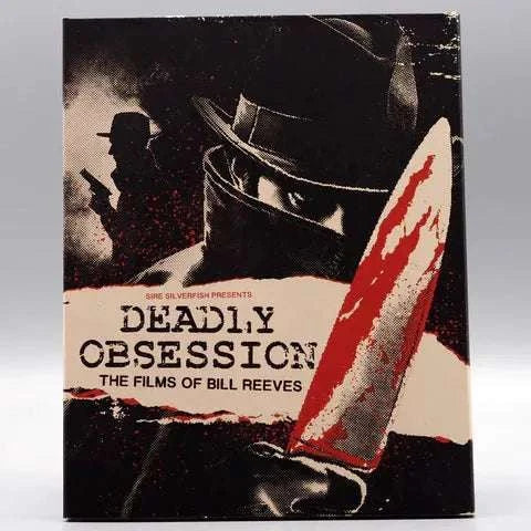 VHSHitfest - Deadly Obsession: Bill Reeves Films Blu-Ray Cover with Slipcover featuring thriller imagery.