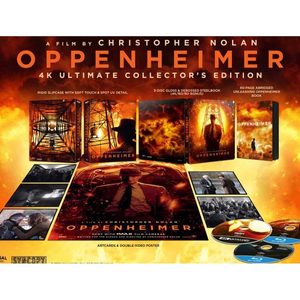 Oppenheimer Ultimate Collector's Edition 4K Ultra HD & Blu-ray Steelbook full product packaging image