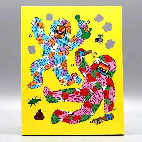 Kuso Blu-Ray with slipcover featuring colorful abstract characters and vibrant yellow background.