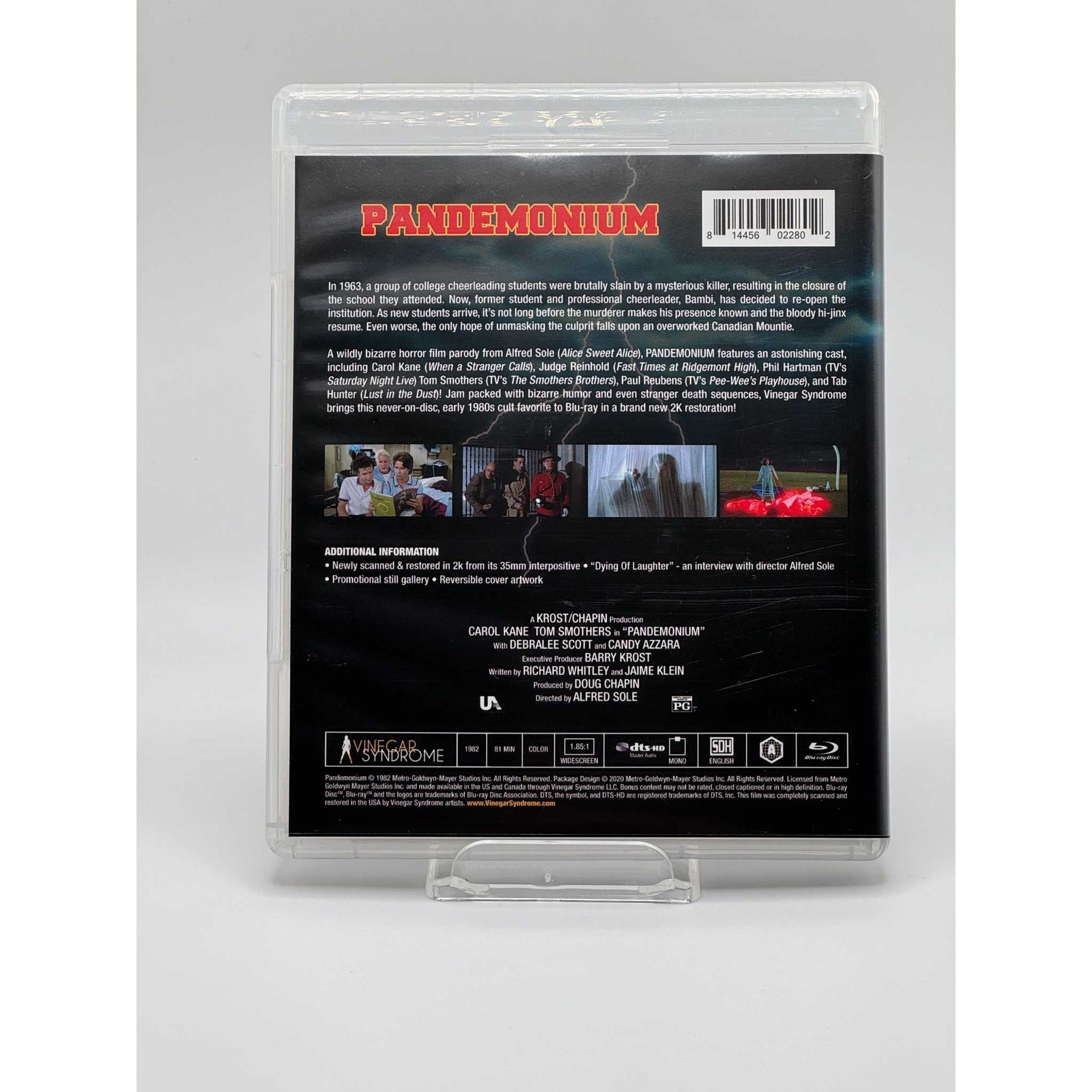 Pandemonium Vinegar Syndrome Blu-ray with slipcover, used, very good condition, minor edge wear.