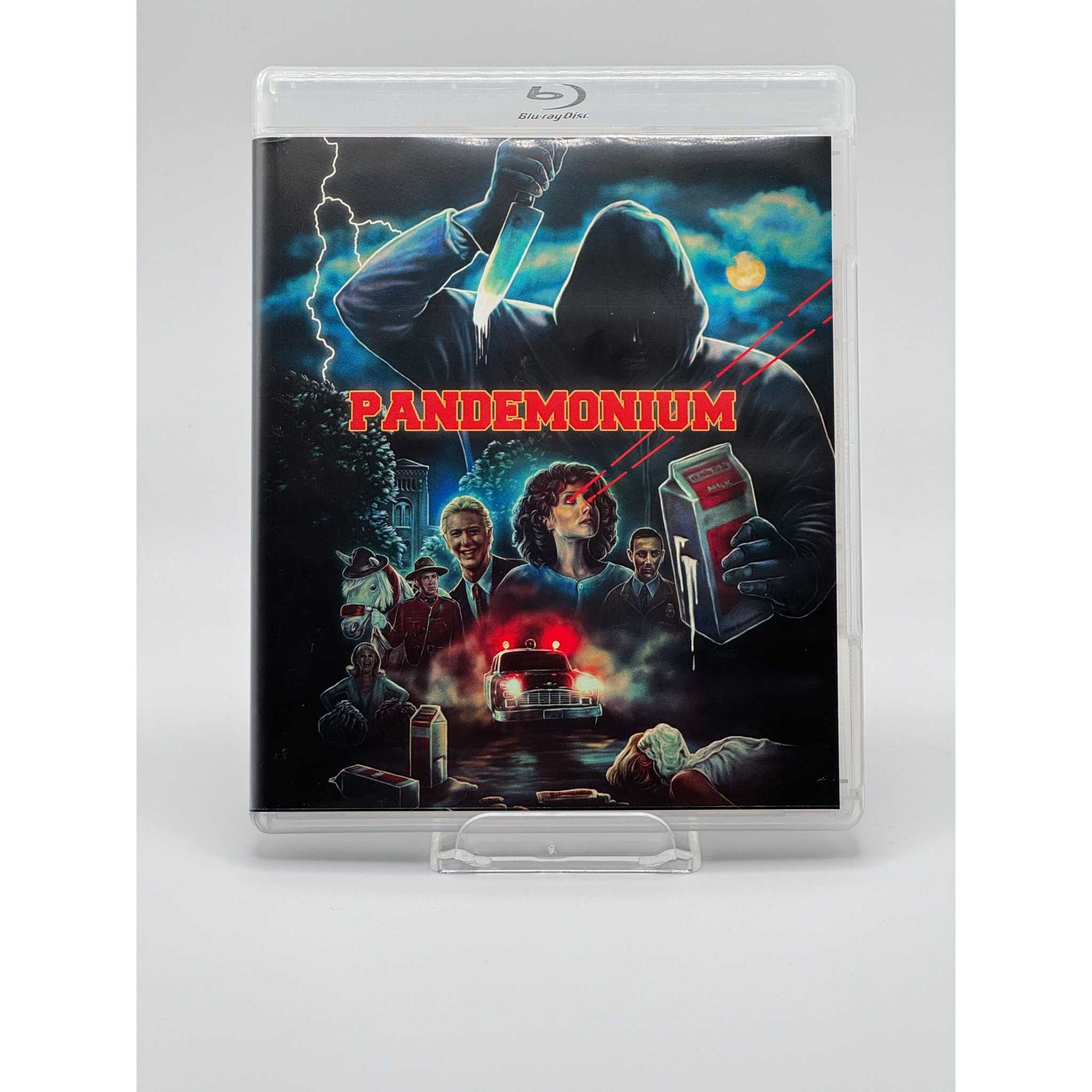 Pandemonium Blu-ray with slipcover, used condition, minor edge wear, horror film parody.