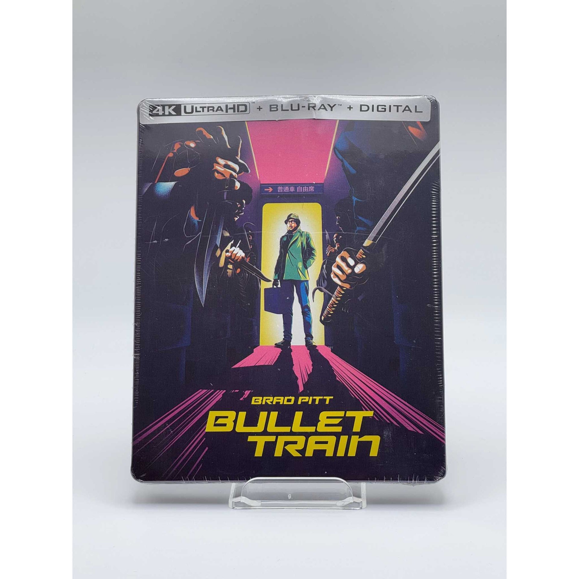 Bullet Train 4K UHD + Blu-Ray + Digital Limited Edition Steelbook front cover live picture