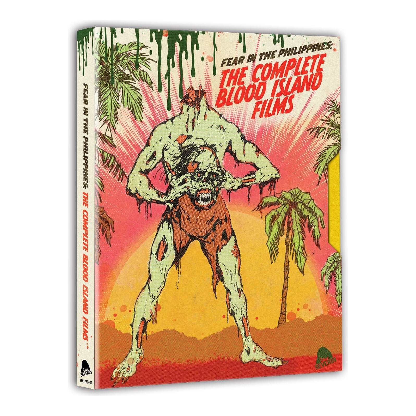 Fear In The Philippines: Complete Blood Island Films Blu-Ray set with slipcase cover featuring a monster illustration.