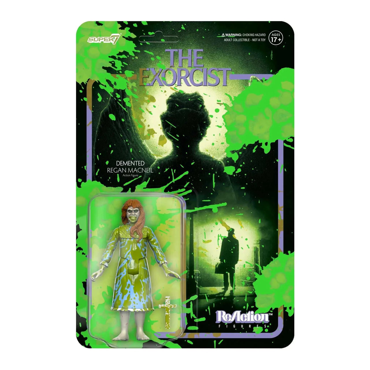 Super7 - The Exorcist - ReAction Figures Wave 2 - Regan (Vomit Splatter Version) image of product in box