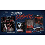 Shoestring Slashers Volume 1 Blu-Ray 3-Disc Box Set with Phantom Brother, Beware, and Basement Jack films, limited to 1500 units.