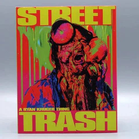 Vinegar Syndrome Pictures 2024 Blu-Ray of Street Trash with slipcase and slipcover featuring colorful artwork.