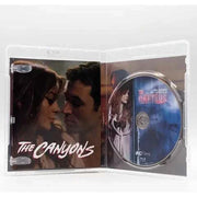 IFC Films - The Canyons Blu-Ray with slipcover showing disc and cover art inside case.