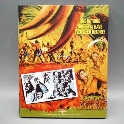 Vinegar Syndrome Labs Curucu Blu-Ray with vibrant jungle-themed slipcover art and vintage horror scenes.