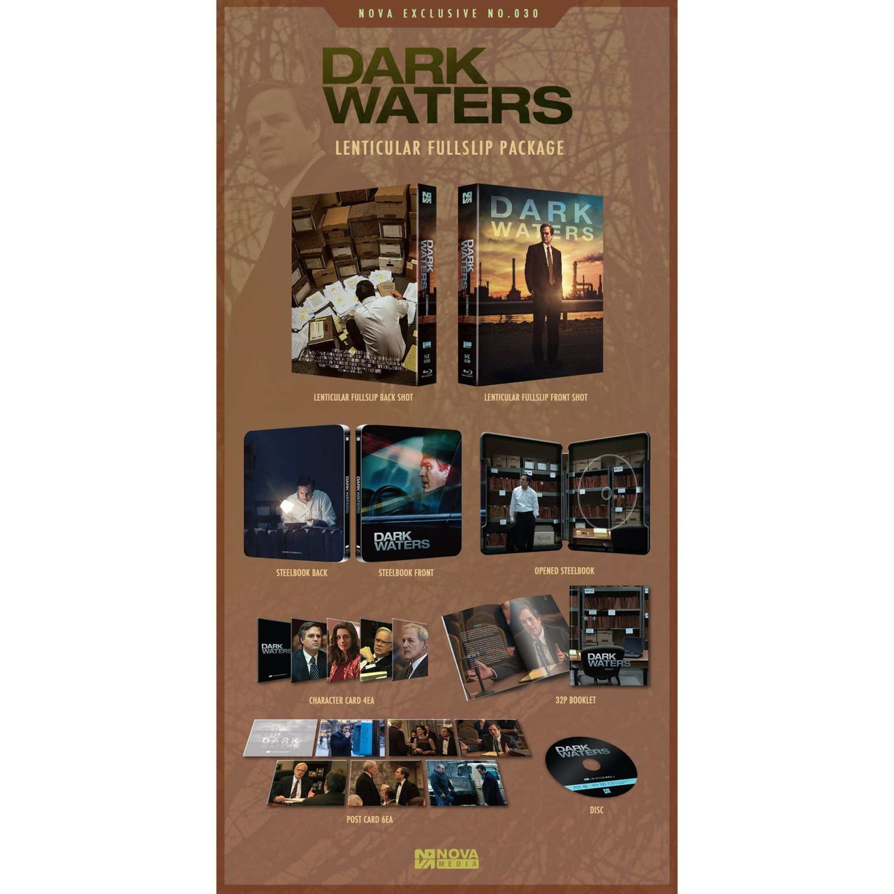 Dark Waters Limited Edition Lenticular Full Slip Blu-Ray Steelbook Package with Extras from Nova Media.