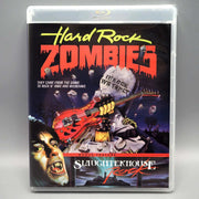 Vinegar Syndrome Blu-Ray featuring 'Hard Rock Zombies' and 'Slaughterhouse Rock' with slipcover.