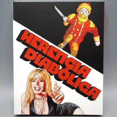 Degausser Video - Herencia Diabólica Blu-Ray cover featuring a sinister clown and distressed woman.