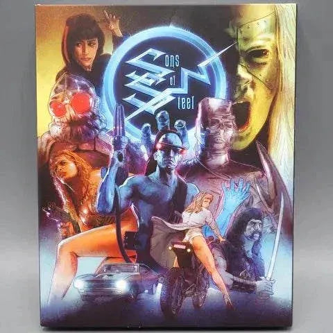 Umbrella Entertainment - Sons of Steel Blu-Ray with slipcover, sci-fi rock opera film collection.