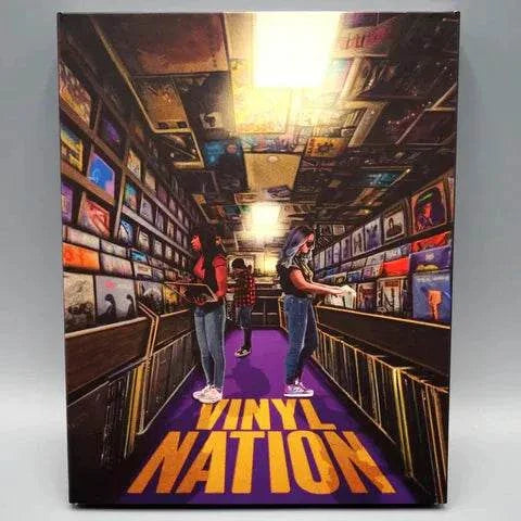 ETR Media - Vinyl Nation Blu-Ray with Slipcover, shopping in a colorful record store.