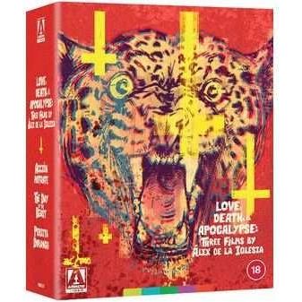 Alex De La Iglesia Limited Edition 4K Ultra HD Box Set with vibrant cover art featuring a roaring tiger and bold graphic elements.